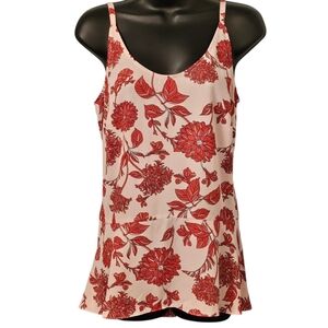 Cabi Pink Red Floral Top